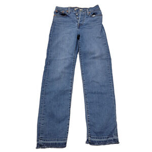 Levis Premium Jeans Womens 26 Blue Wedgie Straight Denim Button Fly Medium Wash